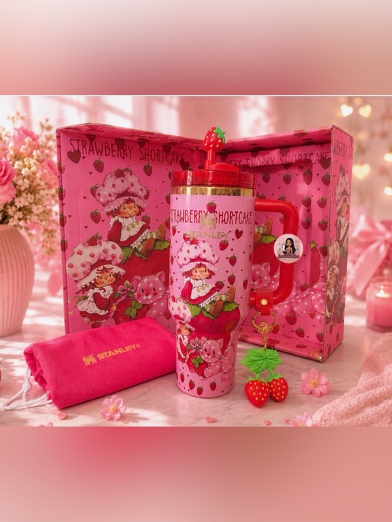Stanley Other - Stanley Red Strawberry Shortcake Tumbler with Straw and Straw Topper